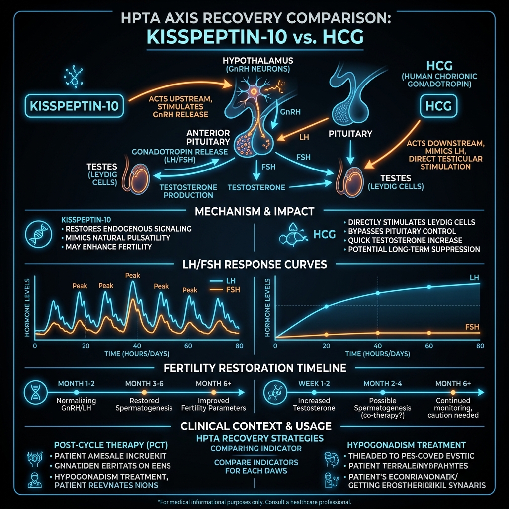 Kisspeptin-10 vs HCG for HPTA axis recovery and PCT comparison