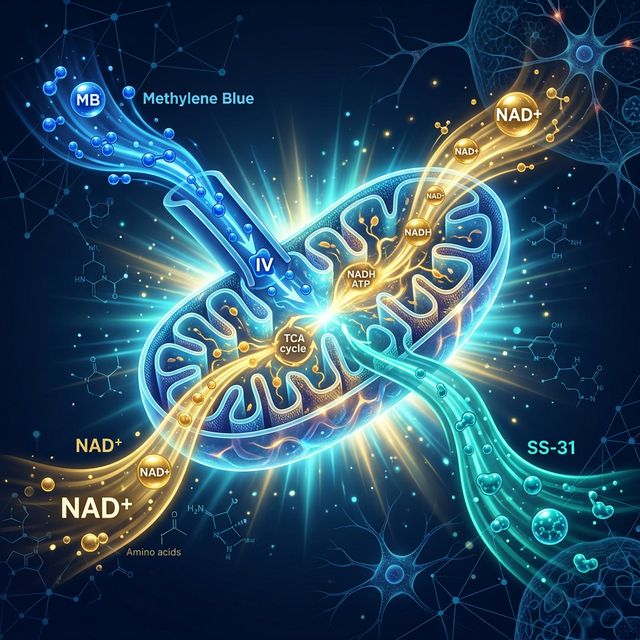 Methylene Blue & NAD+ Peptides: The Mitochondrial Enhancement Stack